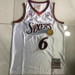 Maillot de Basket #6 Iverson Philadelphia 76ers 2002 authentique Blanc